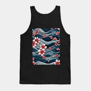 Cherry Blossoms and Kanagawa Wave Tank Top